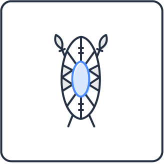 Shield with spears behind it